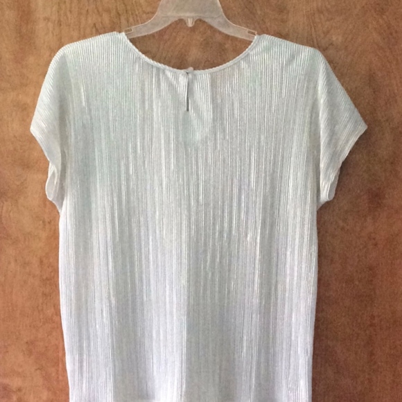 Notations Golden Metallic Cap Sleeve Ribbed Shell NWOT - Picture 4 of 8